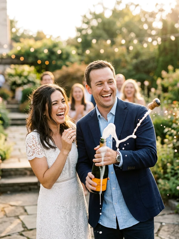 We Said Yes — a free classic engagement invitation template on InviteDrop