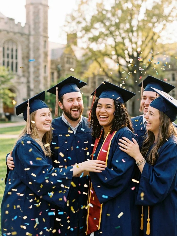 Left Modern Grad — a free neutral graduation invitation template on InviteDrop