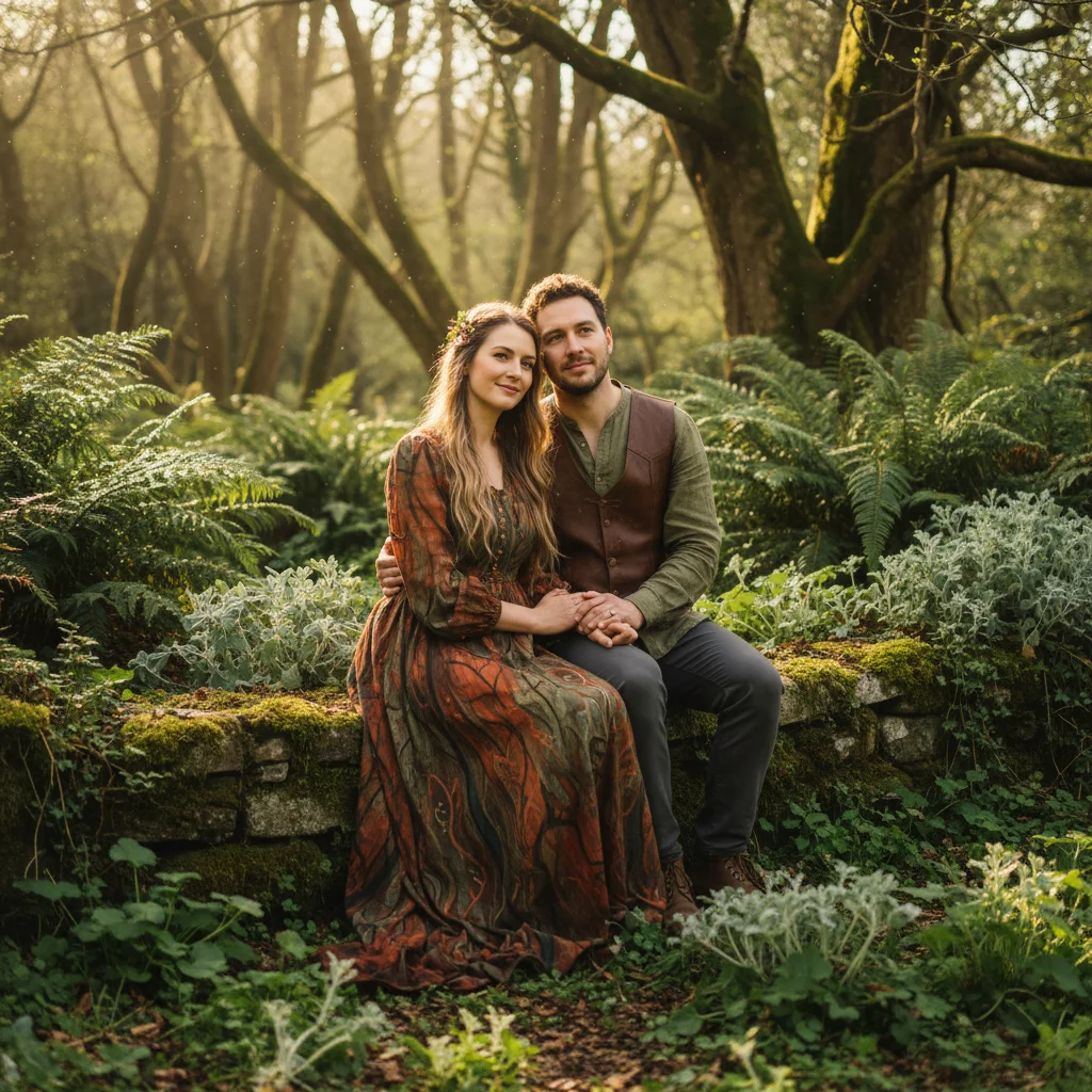 Sunset Vignette — a free neutral wedding invitation template on InviteDrop