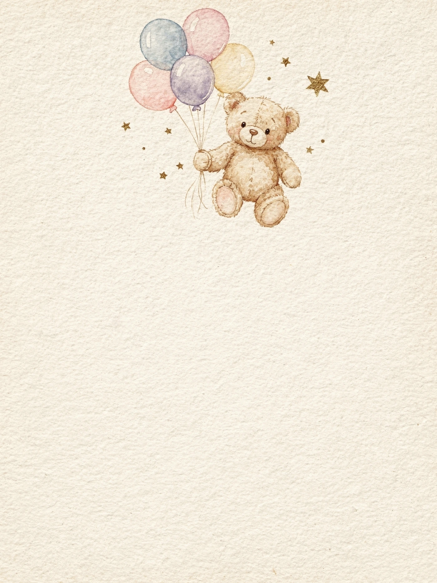Teddy Balloons — a free playful baby shower invitation template on InviteDrop