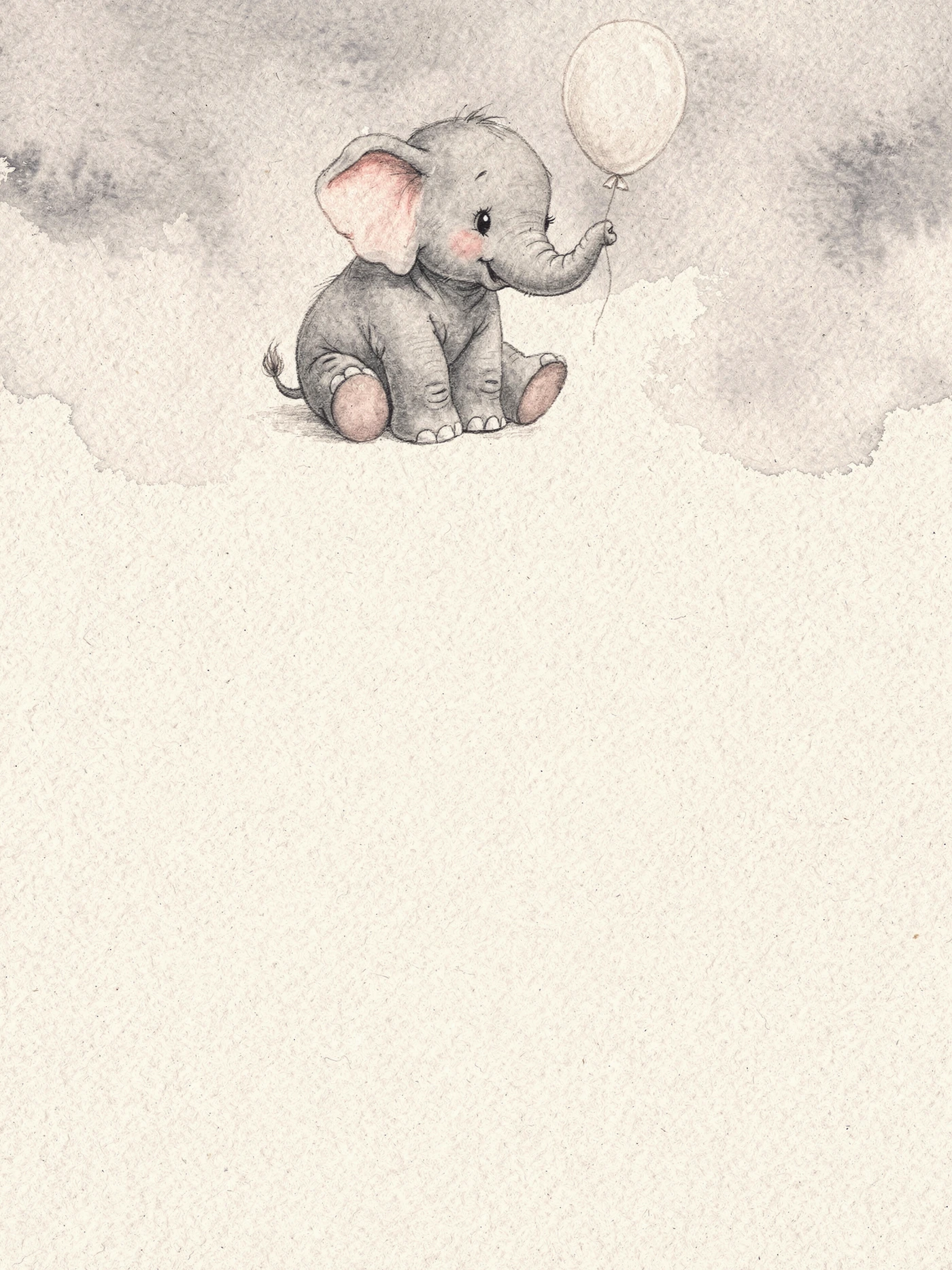 Elephant — a free playful baby shower invitation template on InviteDrop