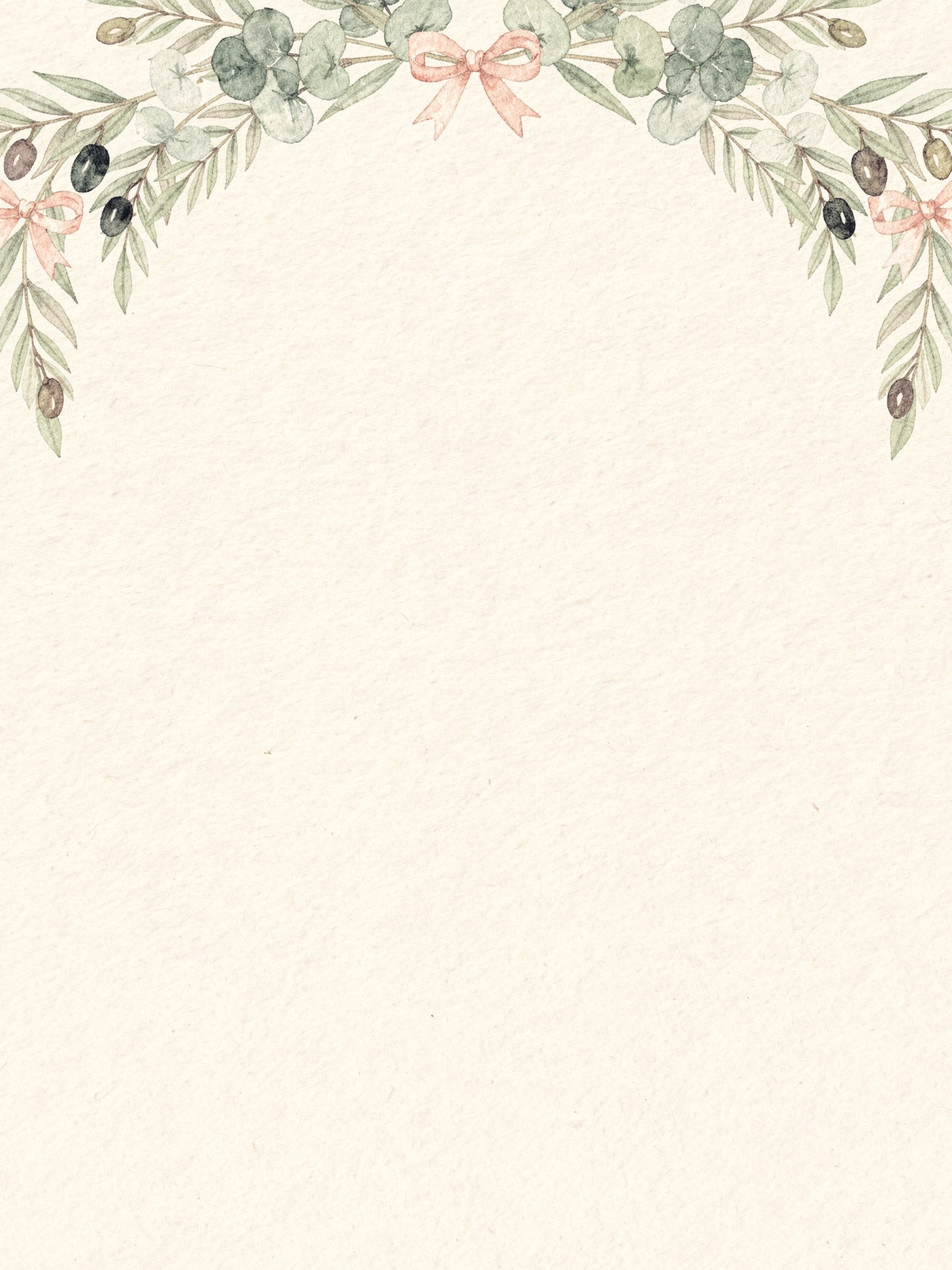 Eucalyptus Bows — a free elegant baby shower invitation template on InviteDrop