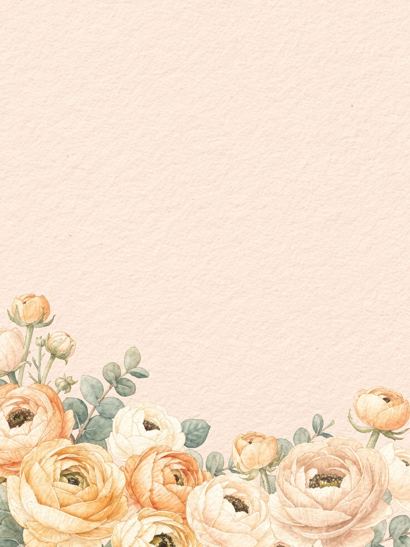 Blush Ranunculus — a free watercolor baby shower invitation template on InviteDrop