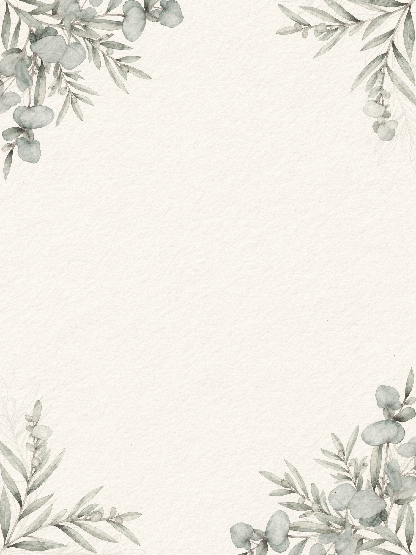 Eucalyptus Corners — a free botanical birthday invitation template on InviteDrop
