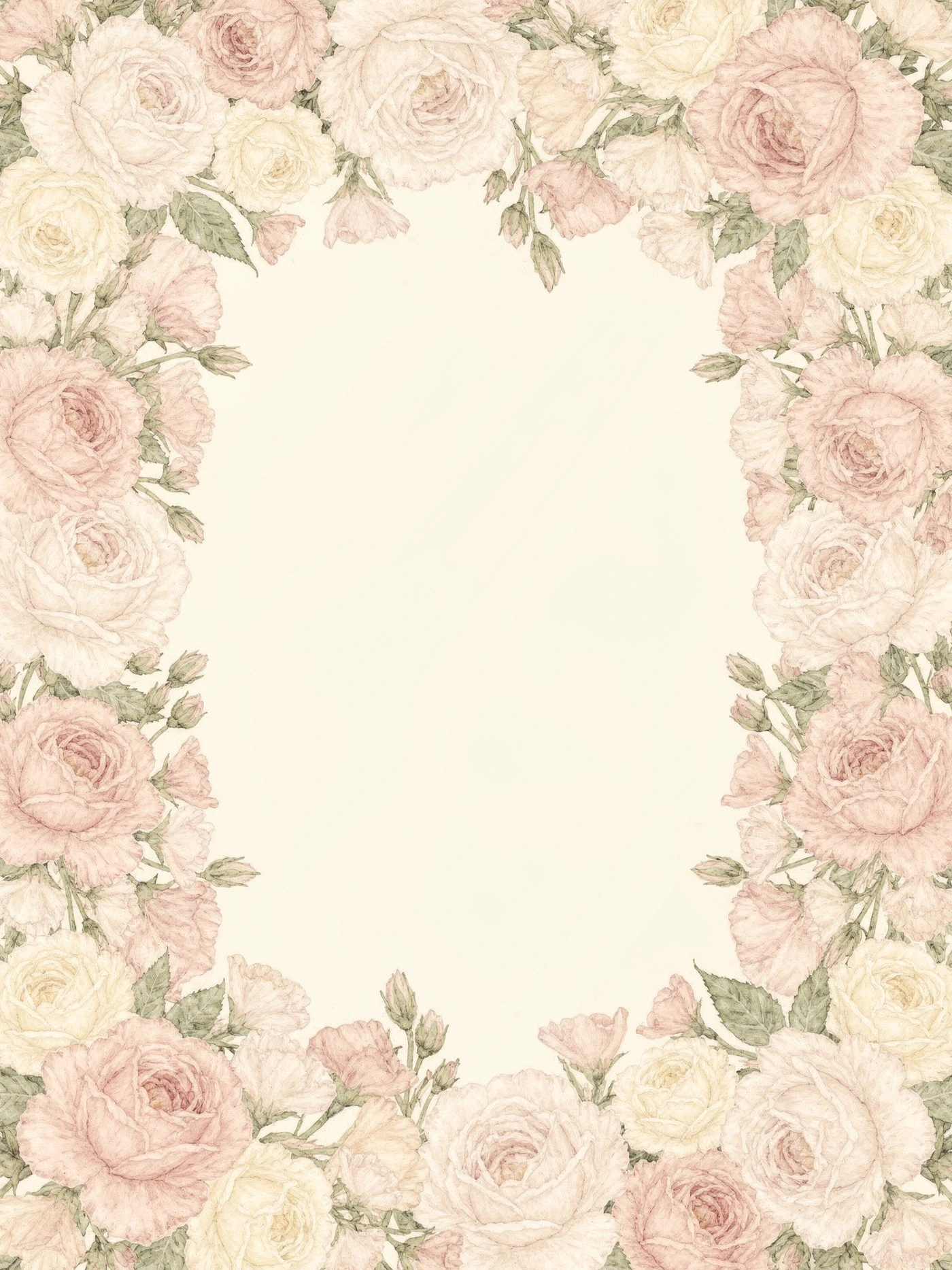 Garden Rose Frame — a free floral bridal shower invitation template on InviteDrop