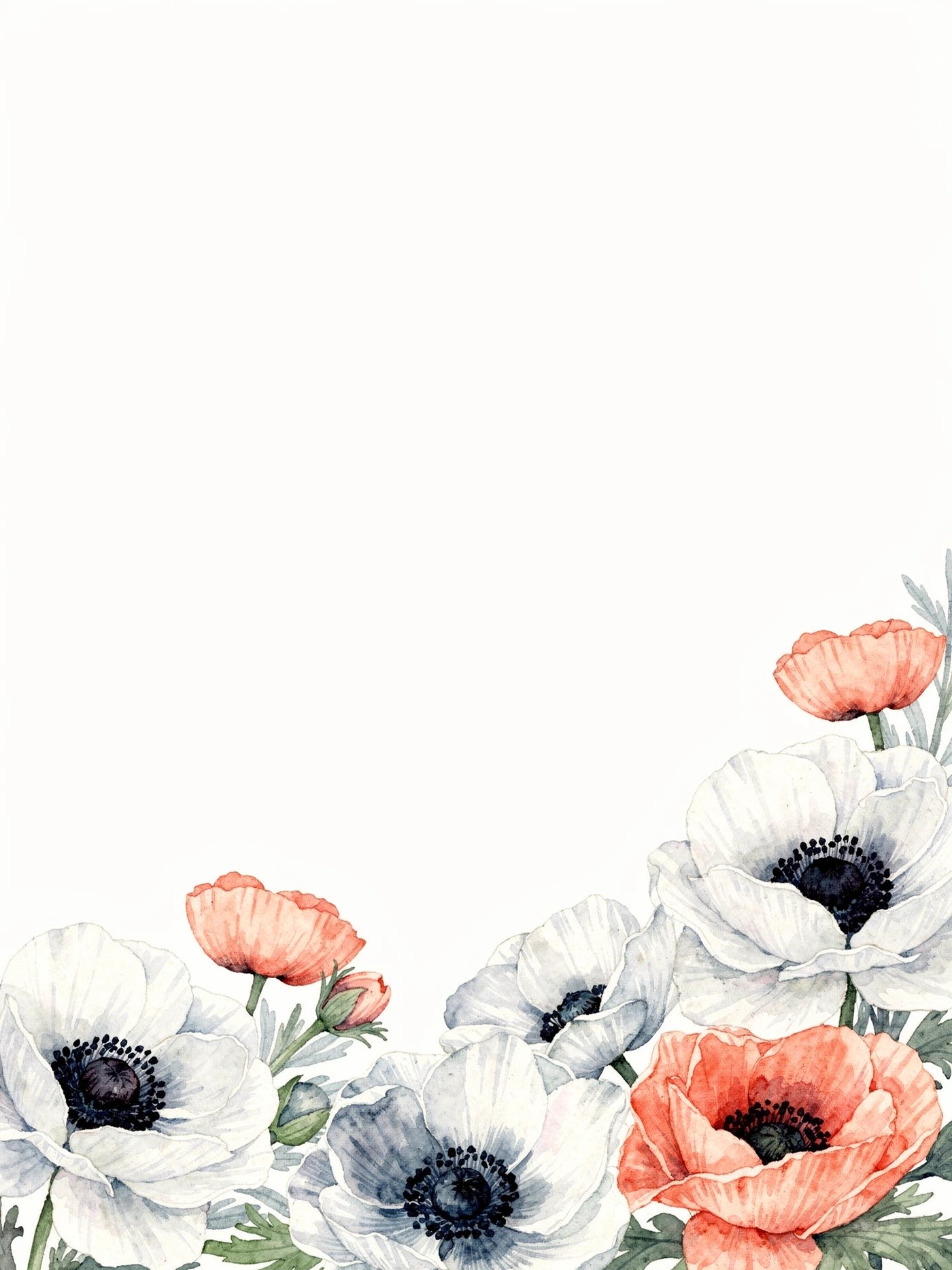 Anemone Poppy — a free floral bridal shower invitation template on InviteDrop