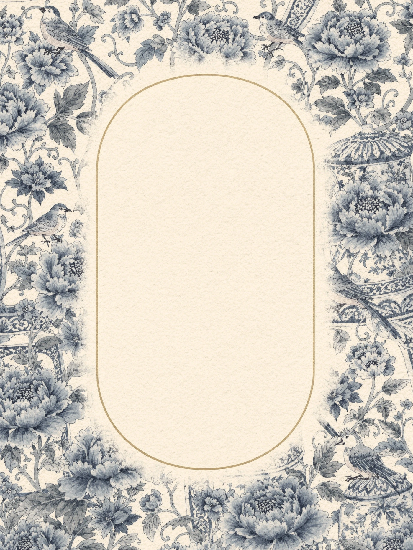 Blue Chinoiserie — a free vintage bridal shower invitation template on InviteDrop