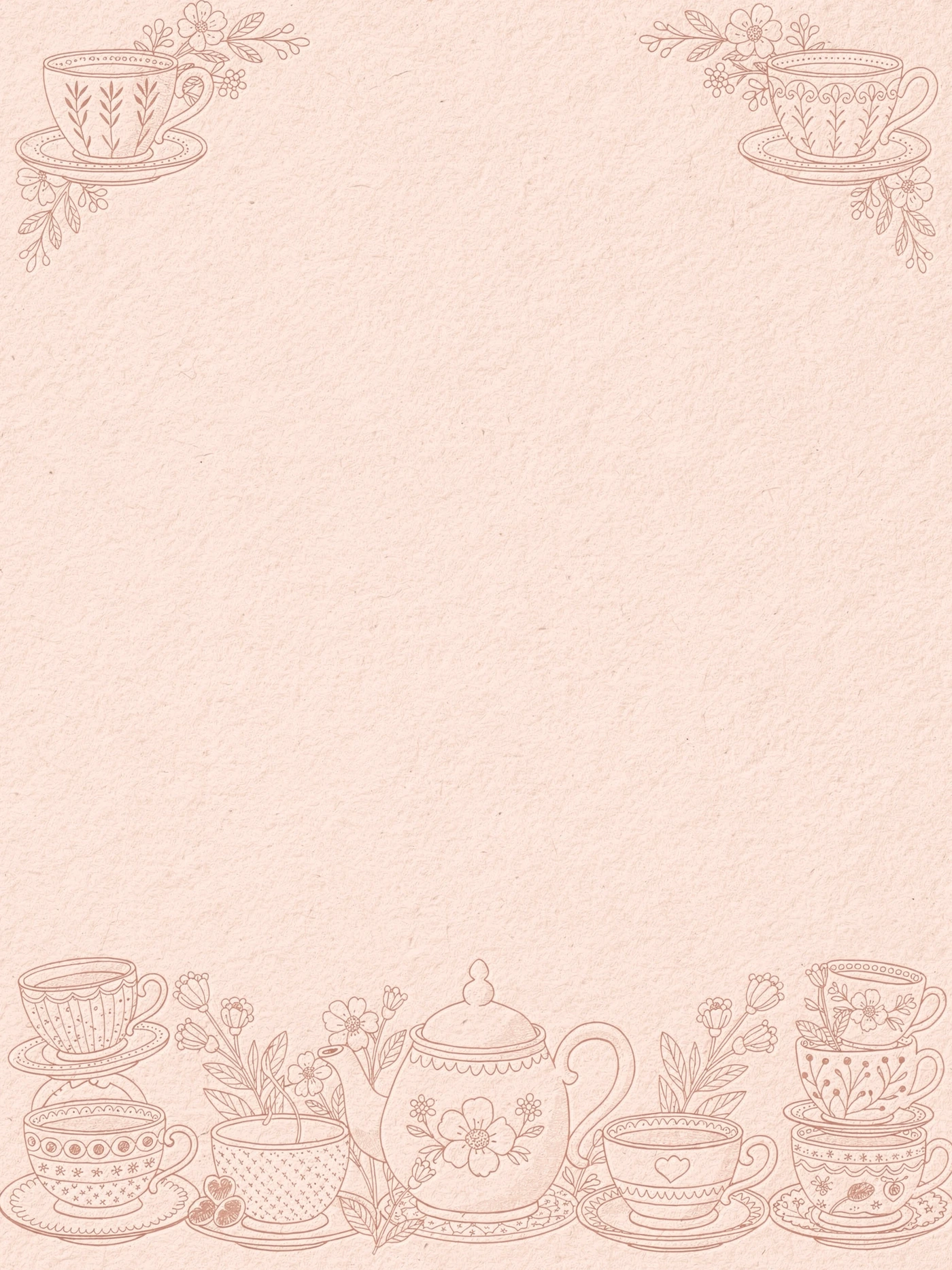 Teacup Whimsy — a free vintage bridal shower invitation template on InviteDrop