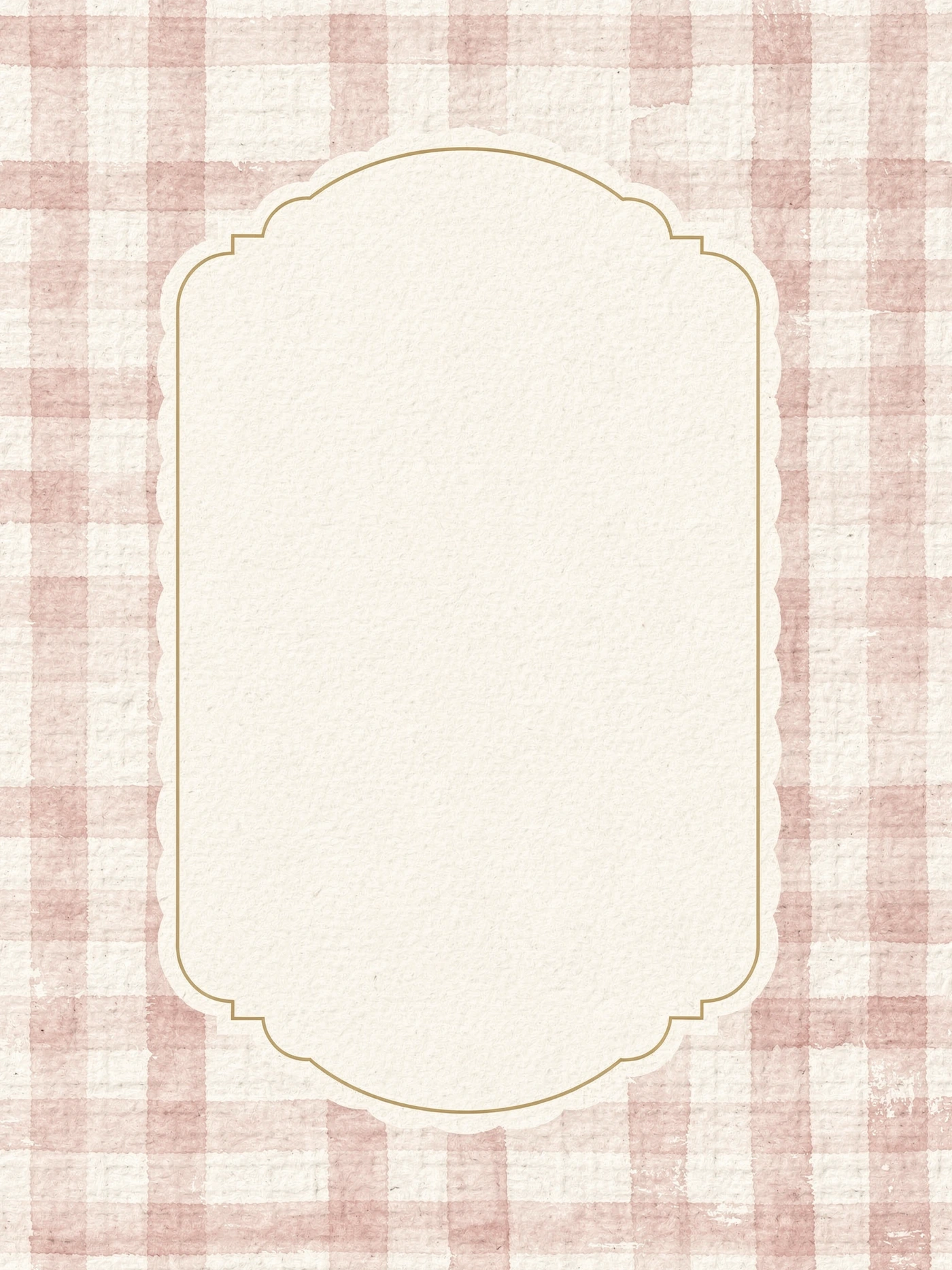 Blush Scallop Gingham — a free pink bridal shower invitation template on InviteDrop
