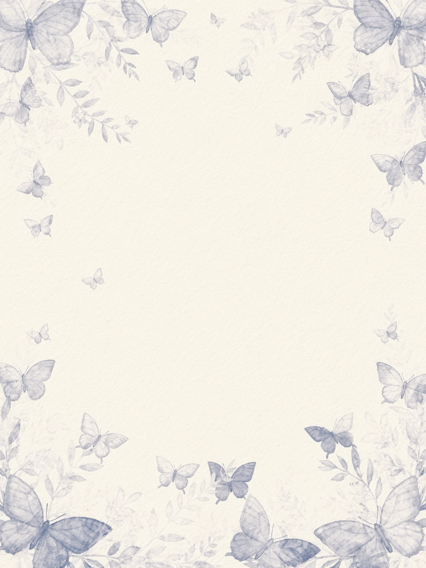 Blue Butterflies — a free whimsical bridal shower invitation template on InviteDrop